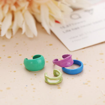 4PC Punk Multicolor Metal Ear Cuff Ear Clip for Women No Pierced C Shape Geometric Small Earcuff Ear Wrap Earcuff Clips Jewelry daiiibabyyy